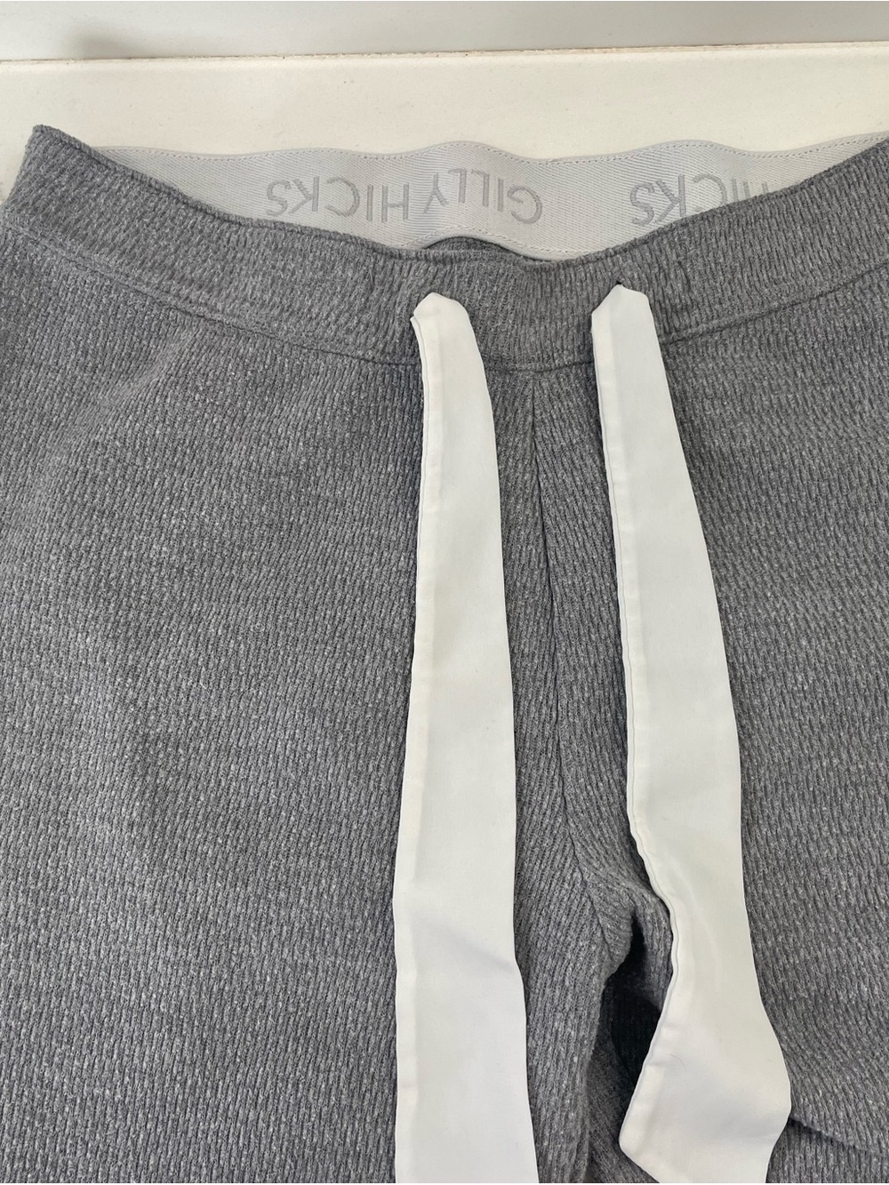Gilly Hicks Light Gray Ribbed Lounge Pants with White Waistband